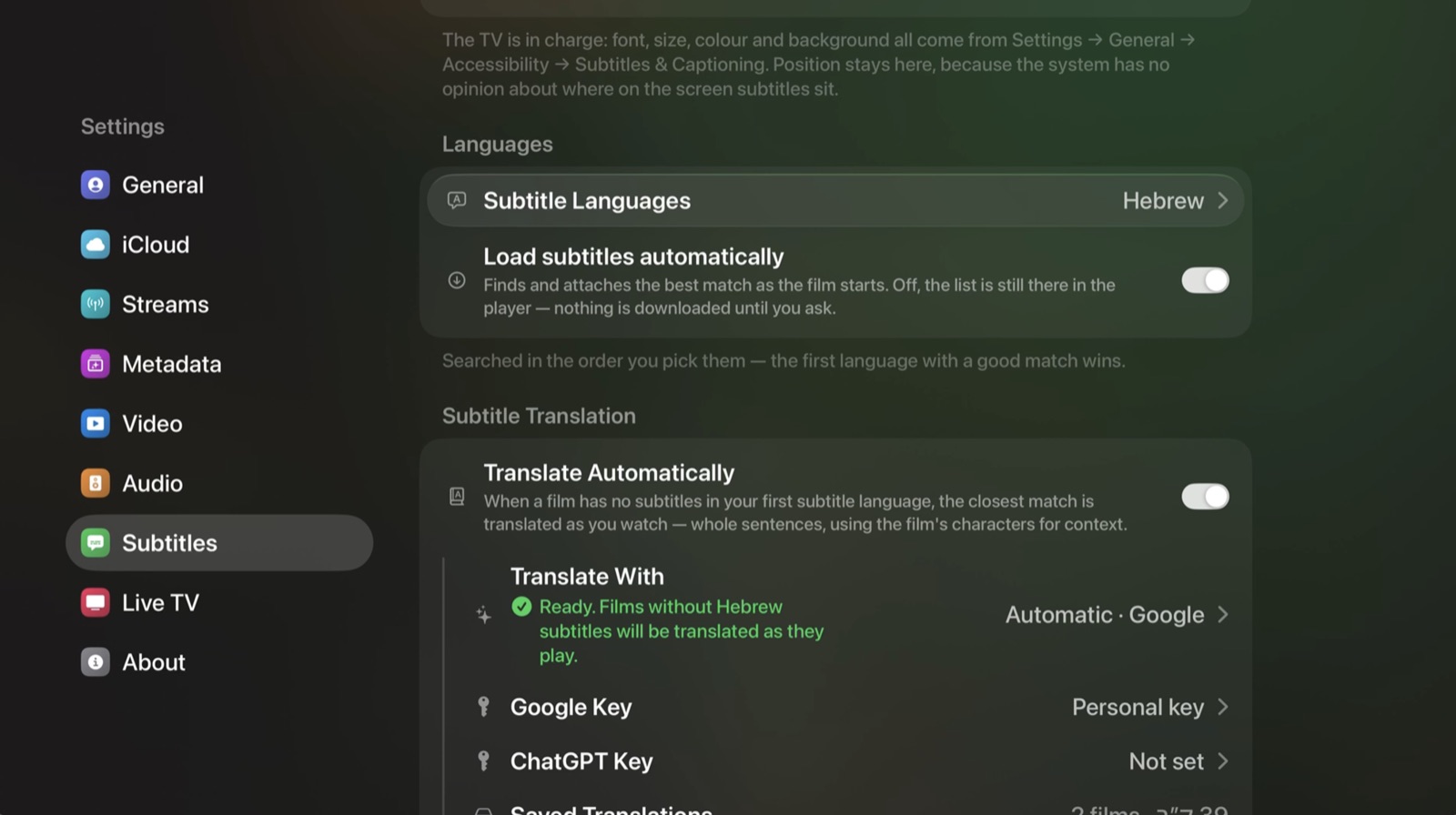 Settings that explain themselves